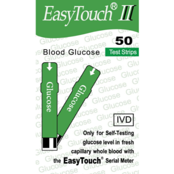 Gliukozės tyrimo juostelės EasyTouch® II  (50 vnt.)