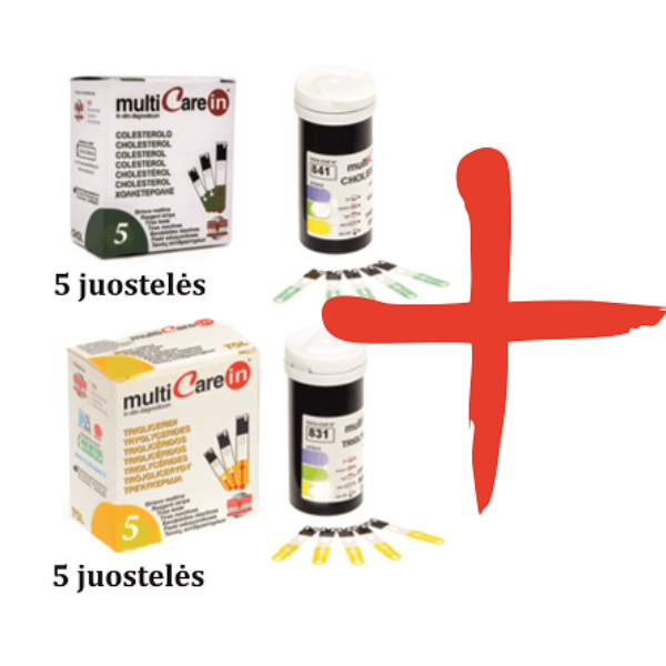 Cholesterolio juostelės + Trigliceridų juostelės