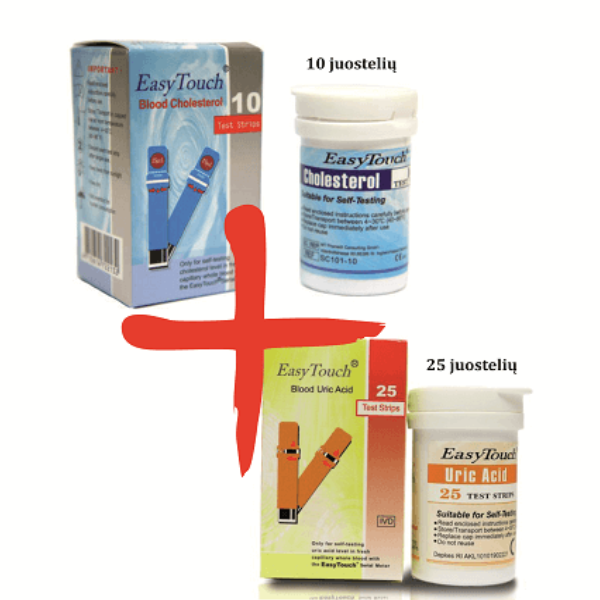 Cholesterolio juostelės + Šlapimo rūgšties juostelės